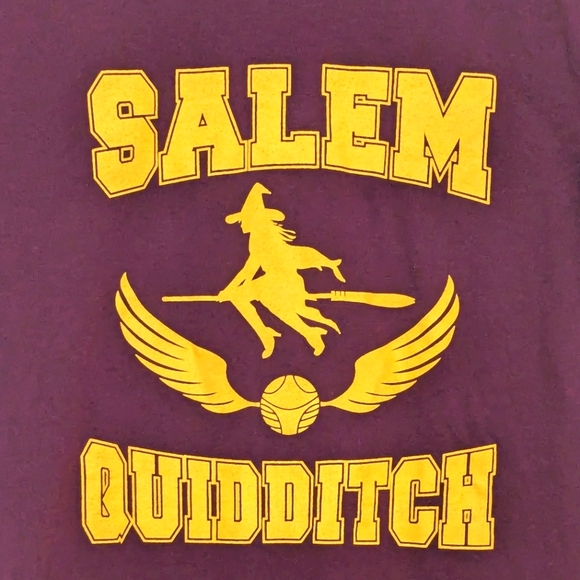 Salem Quidditch T-Shirt in Burgundy and Yellow Small - Picture 2 of 4